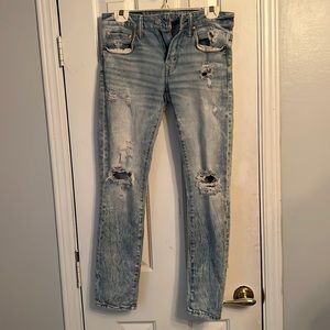 Ripped American Eagle blue jeans